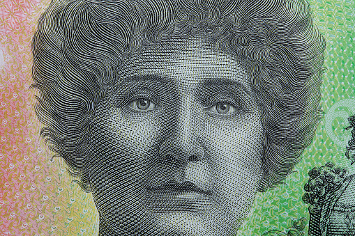 Nellie Melba a closeup portrait from Australian money - Dollar