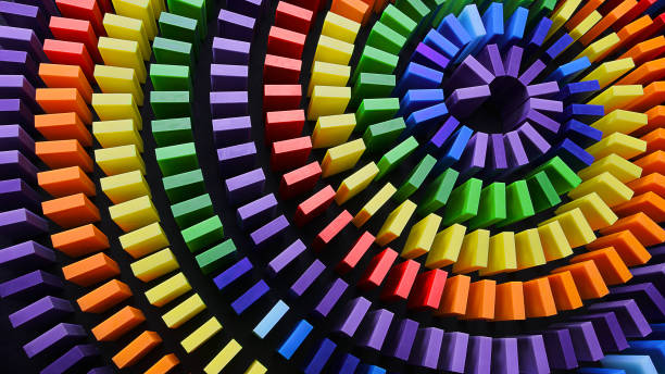 Full frame with a colorful domino