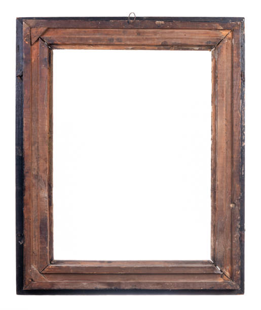 istock Old wooden frame rear view, isolated on white 1951876659