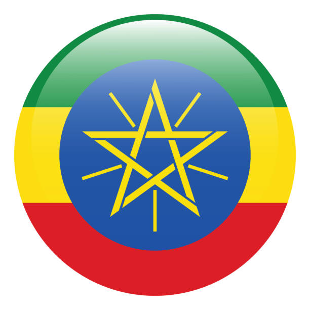 ilustrações, clipart, desenhos animados e ícones de ethiopia flag. flag icon. standard color. the round flag. 3d illustration. computer illustration. digital illustration. vector illustration. - beta israel