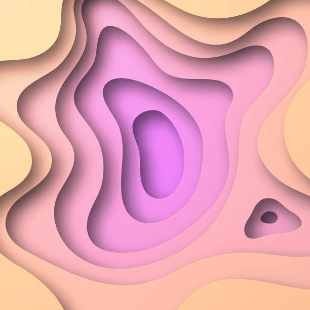 istock Paper cut background - Pink abstract wave shapes - Trendy 3D design 1951924818