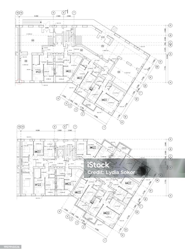 Vector Building Plan Vector Architectural Project Of A Multistory Building Floor Plan Stock ...