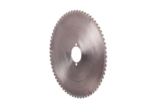 Big circular saw blade isolated on white background