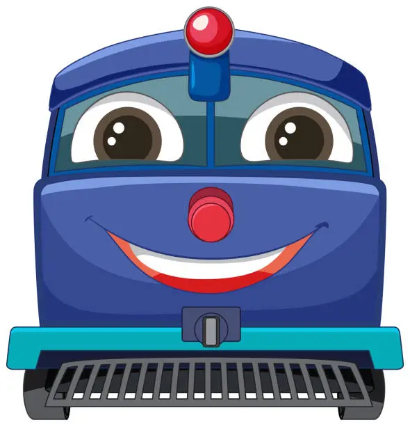 Vector illustration of Colorful vector illustration of a smiling train