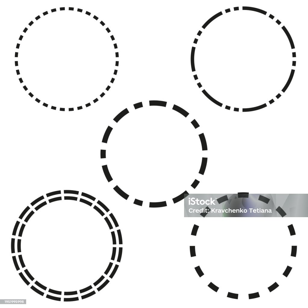 Dashed Circle Vector File Set Dashed Circle Vector Illustration Eps 10 Stock Illustration ...