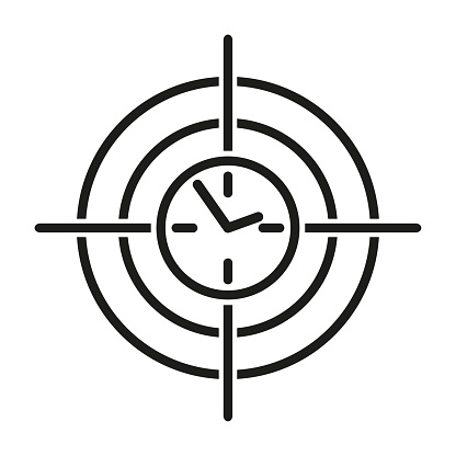 Time target icon. Vector illustration. EPS 10. Stock image.