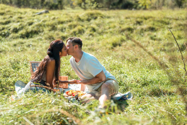 istock Happy Pair Mountain Engagement Picnic 1952020846