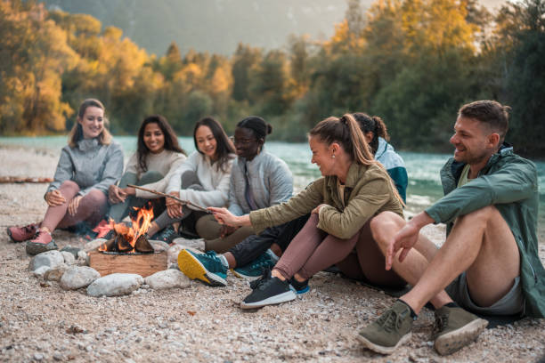 istock Weekend Campfire Delight With Mixed Race People 1952026642