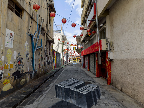 Port Louis, Mauritius - August 5th, 2023 - Street art in China Town