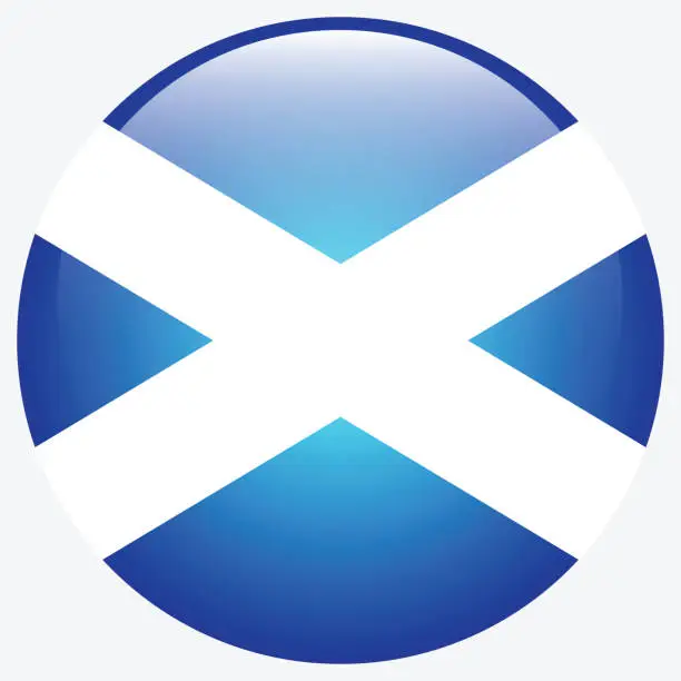 Vector illustration of Scotland flag. Button flag icon. Standard color. Circle icon flag. 3d illustration. Computer illustration. Digital illustration. Vector illustration.