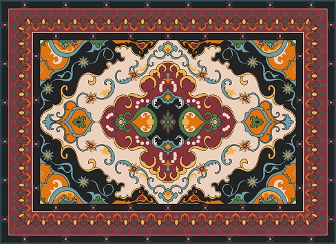 Carpet pattern Persian. Geometric ethnic oriental seamless pattern traditional Design for background. african pattern.
