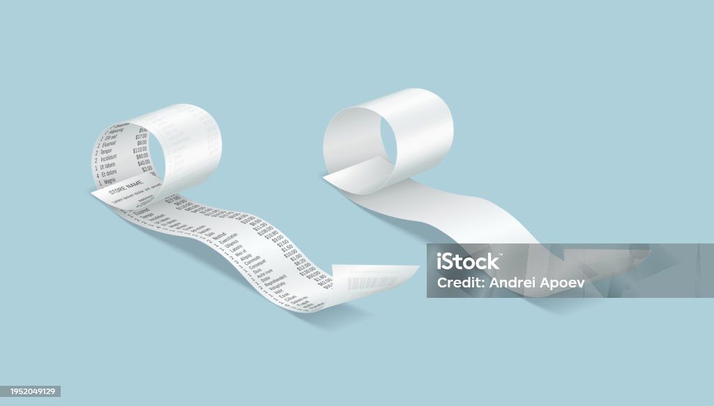 Paper Cheeks Rolled Paper Checks Realistic Vector Illustration Set Stock ...