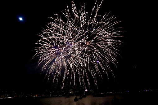 fireworks over the lake zurich