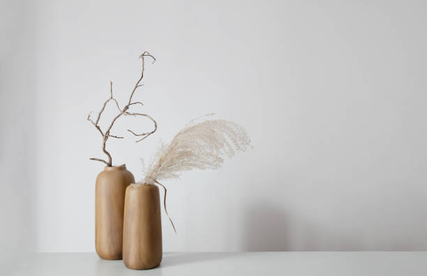 istock minimal home decor with modern vases on background white wall 1952100667