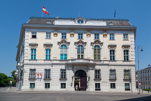 Vienna, Austria, - June, 20, 2013: The Federal Chancery Ballhausplatz ornate building in Vienna, Austria