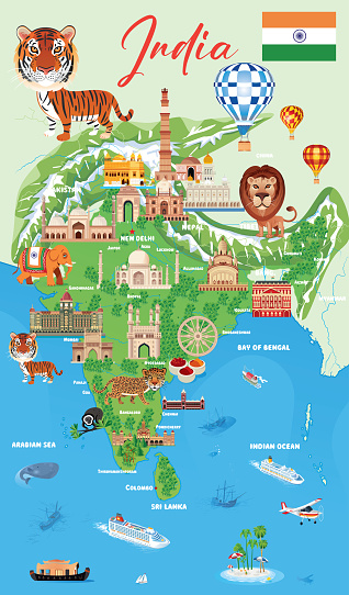 Vector Indian Travel Map
https://maps.lib.utexas.edu/maps/middle_east_and_asia/india_physio-2001.jpg