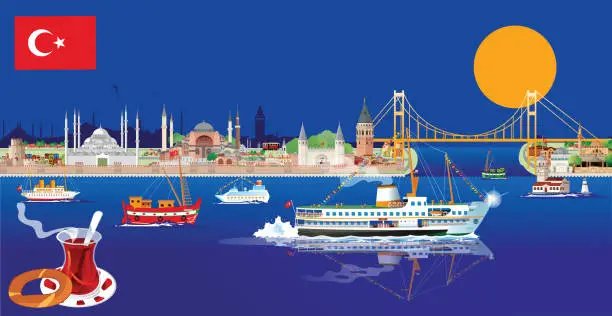 Vector illustration of İstanbul Panorama