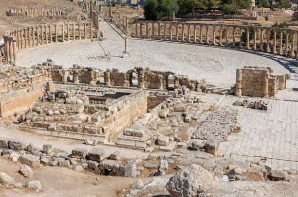 istock Oval Plaza from Temple of Zeus at  Jerash ,  Jordan. 1952169929