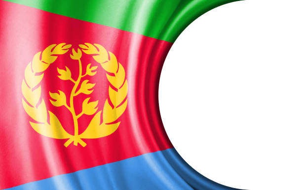 Abstract illustration, Eritrea flag with a semi-circular area White background for text or images.