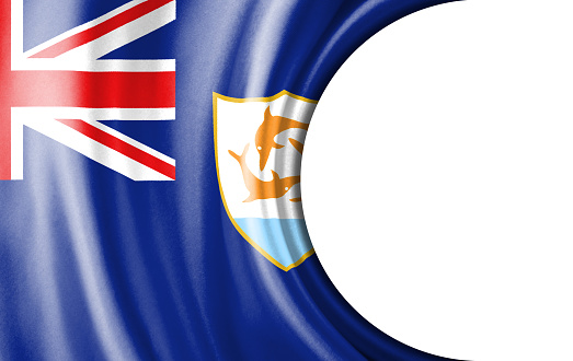 Abstract illustration, Anguilla flag with a semi-circular area White background for text or images.