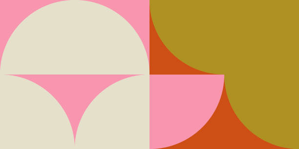 illustrations, cliparts, dessins animés et icônes de modern vector abstract  geometric minimalist background - simplicity rectangle circle shape