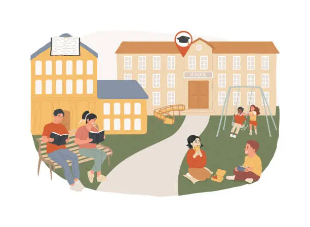 Vector illustration of Sociocultural facilities isolated concept vector illustration.