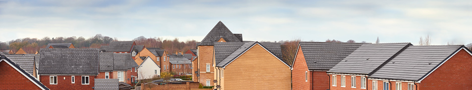 New Build Housing Estate with Detached and Semi-Detached Housing Northwest England