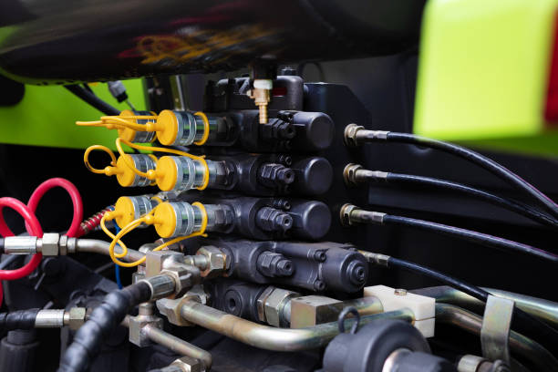 istock Hoses of modern hydraulic machine 1952201252