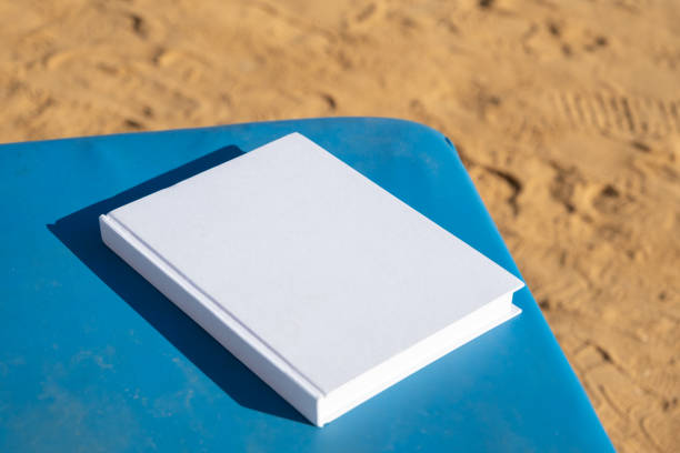 istock blank book mockup on lounge on sandy beach 1952208620