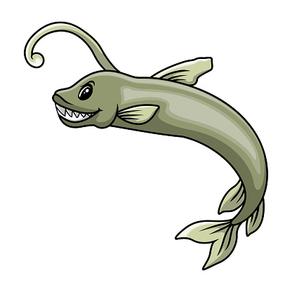 Vector illustration of Funny cartoon viperfish a swimming