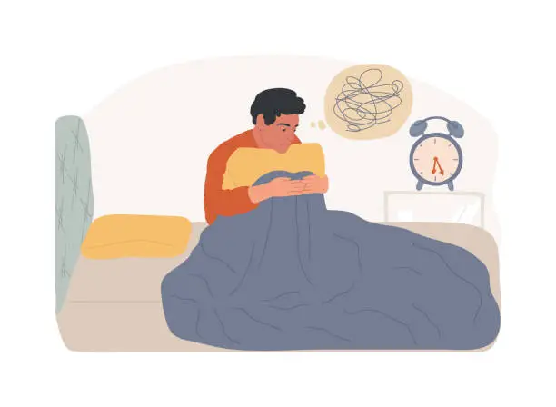 Vector illustration of Sleep disturbances isolated concept vector illustration.