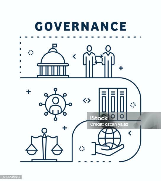 Governance Ribbon Governance Related Vector Banner Design Concept Global Multisphere ...