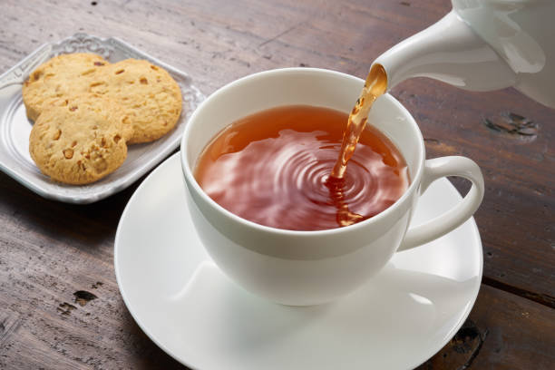 Image of drinking hot tea at tea time