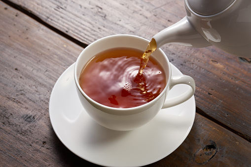 Image of drinking hot tea at tea time