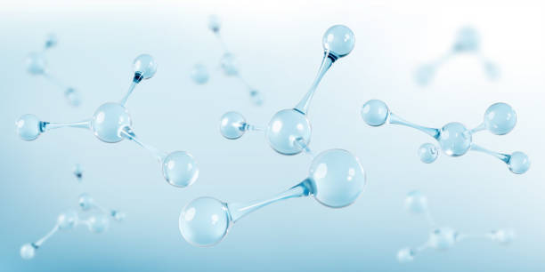 istock 3D glass molecules or atoms on light blue background. Concept of biochemical, pharmaceutical, beauty, medical. Science or medical background. Vector 3d illustration 1952317522