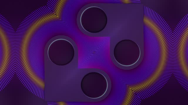 Abstract geometric 3d rendering loop animation in purple and pink color scheme. Digital background 4K