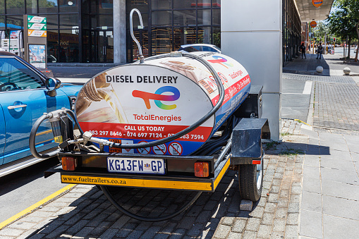 Fuel delivery business, a trailer used for delivering fuel to all private customers with generators for electricity.