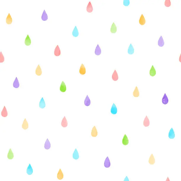 Vector illustration of Raindrops seamless pattern