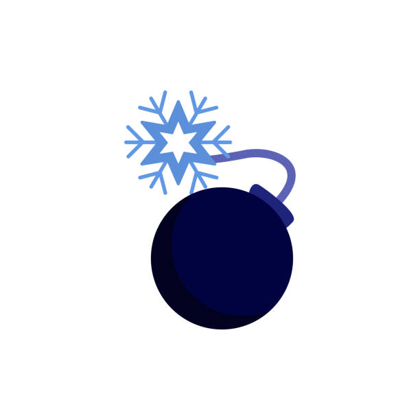 ilustrações de stock, clip art, desenhos animados e ícones de bomb icon, winter, snowflake, vector illustration - 11206