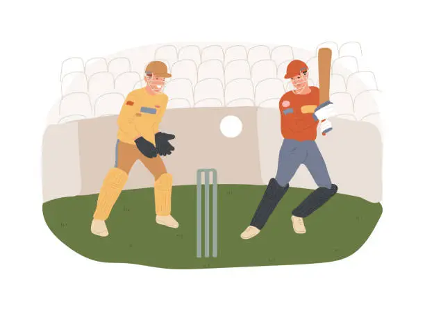 Vector illustration of Cricket isolated concept vector illustration.