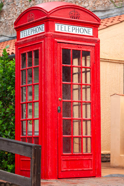 A UK red telephone box in Alameda Botanic Gardens, in Gibraltar, which is a British Overseas Territory.