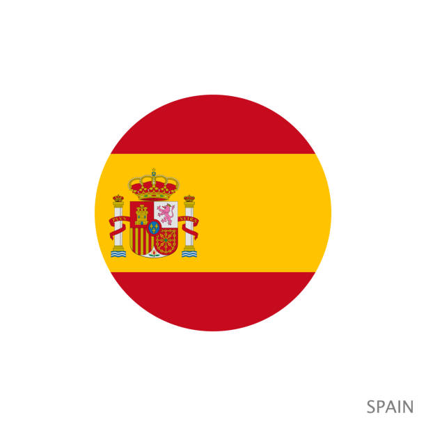 Spain flag Spain flag with official colors and proportion correctly. National flag of Spain symbol. Vector illustration the flag of the madrid spain stock illustrations