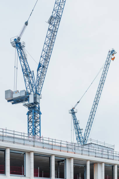 construction site and development in london - contracting repairing residential structure vertical ストックフォトと画像