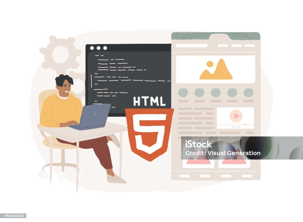 Html5 Website Development Isolated Concept Vector Illustration Stock ...
