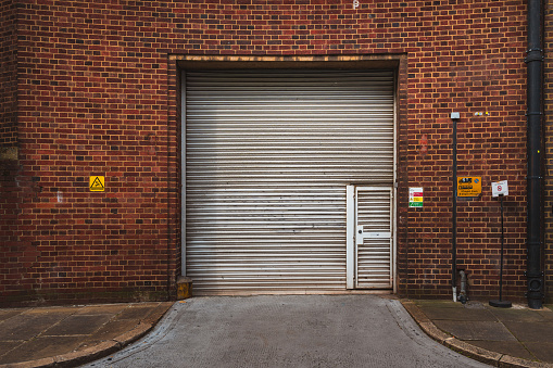 Garage door of warehouse