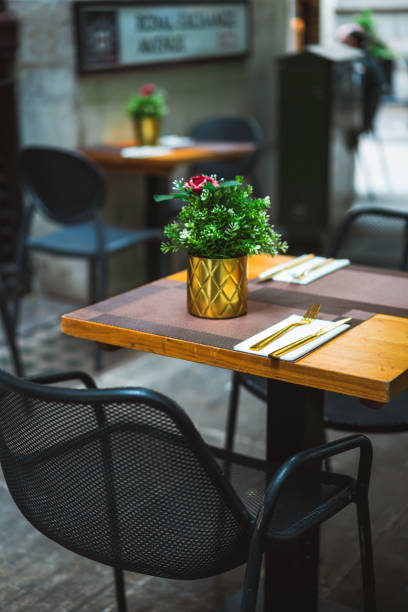 istock Restaurant terrace seat & table outdoor 1952465802