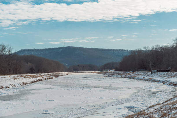 istock Extreme cold weather river park winter day copy space 1952466923