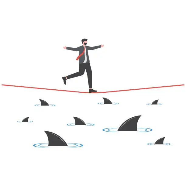Vector illustration of Business risks and difficulties. Concept business vector illustration