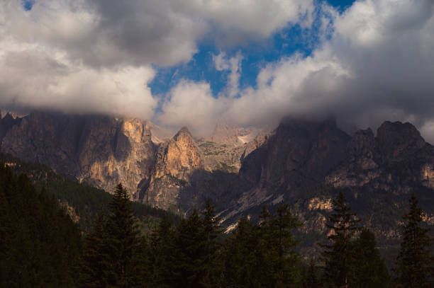 istock mount Catinaccio range with clouds, Dolomites, Italy 1952508654