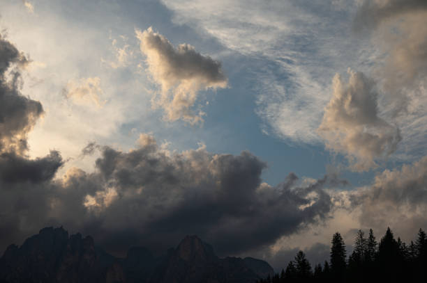 istock mount Catinaccio range with clouds, Dolomites, Italy 1952537615